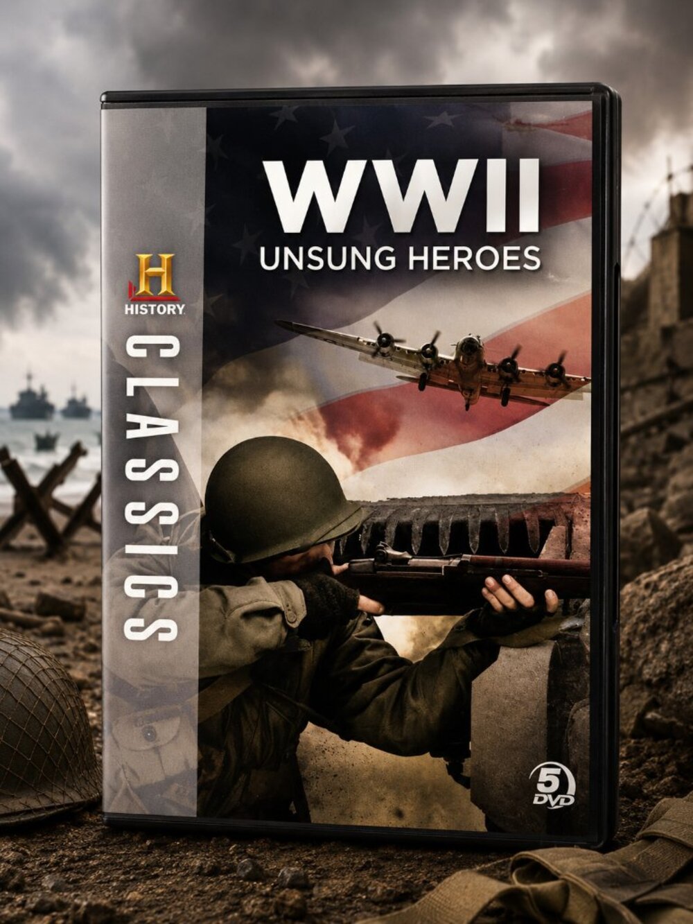 History Classics WWII Unsung Heroes (5-DVD Set, Region 1) Very Good condition!